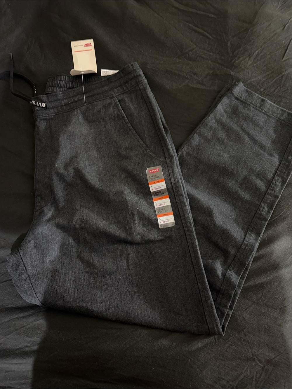 Levi's Dark Charcoal Elastic Waist Joggers